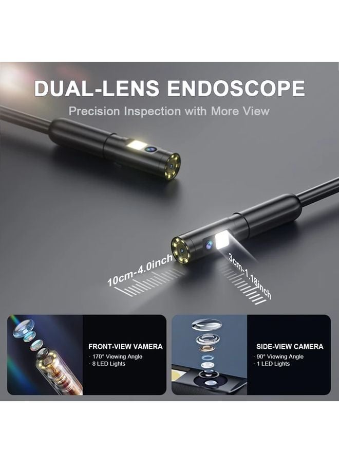 Orange Dual Lens 8mm Borescope 4.3 Inch IPS LCD Screen IP67 Camera For Automotive Plumbing Repair - Image 2